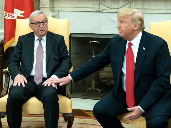 U.S. President Donald Trump meets with President of the European Commission Jean-Claude Juncker, in the Oval Office at the White House in Washington, D.C.on July 25, 2018. Photo by Kevin Dietsch/UPI
