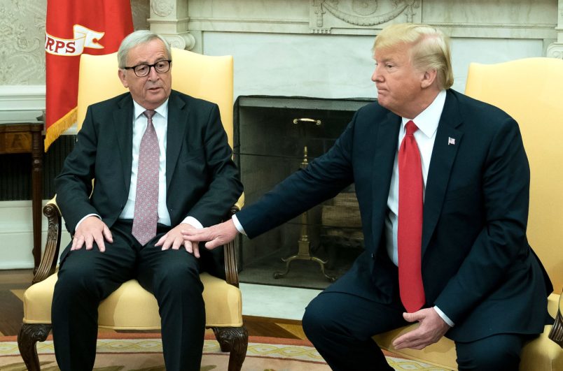U.S. President Donald Trump meets with President of the European Commission Jean-Claude Juncker, in the Oval Office at the White House in Washington, D.C.on July 25, 2018. Photo by Kevin Dietsch/UPI