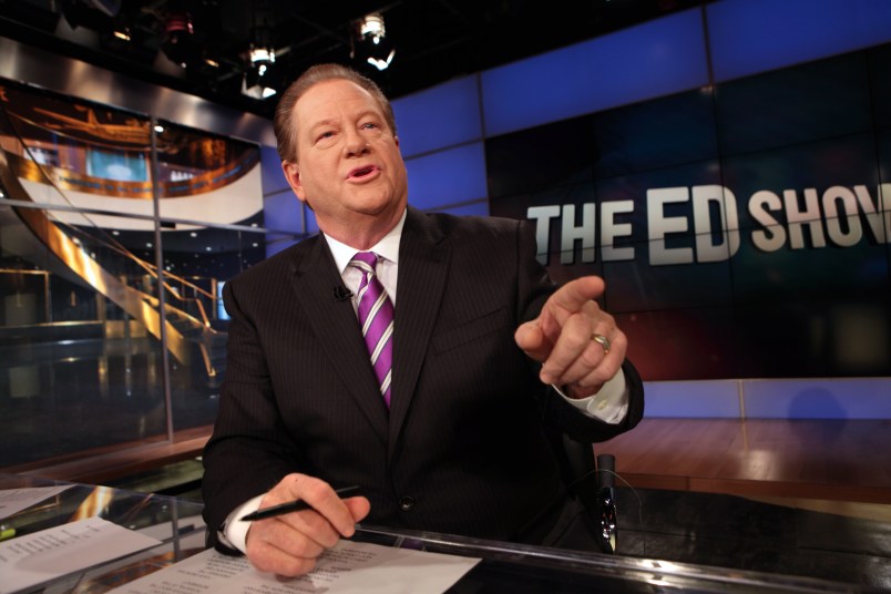 NEW YORK, NEW YORK––NOV. 17, 2011––MSNBC anchor Ed Schultz, is host of The Ed Show. (Carolyn Cole/Los Angeles Times)