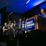 ATLANTA, GA - MAY 22:  Georgia Democratic Gubernatorial candidate Stacey Abrams takes the stage to declare victory in the primary during an election night event on May 22, 2018 in Atlanta, Georgia.  If elected, Abrams would become the first African American female governor in the state of Georgia.  (Photo by Jessica McGowan/Getty Images)