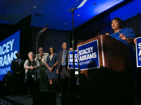 ATLANTA, GA - MAY 22:  Georgia Democratic Gubernatorial candidate Stacey Abrams takes the stage to declare victory in the primary during an election night event on May 22, 2018 in Atlanta, Georgia.  If elected, Abrams would become the first African American female governor in the state of Georgia.  (Photo by Jessica McGowan/Getty Images)