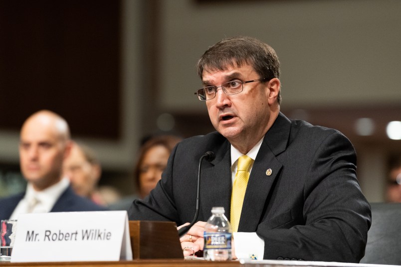 WASHINGTON, DC, UNITED STATES - 2018/06/27: Veteran Affairs (VA) Secretary Nominee Robert L. Wilkie at the Senate Veteran Affairs Committee in the US Capitol. (Photo by Michael Brochstein/SOPA Images/LightRocket via Getty Images)
