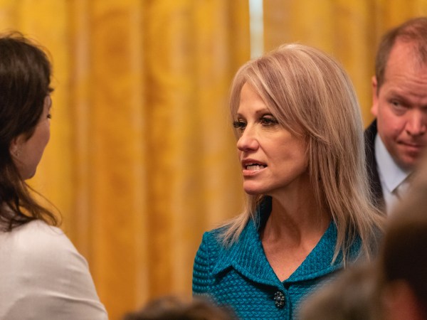Counselor to the President Kellyanne Conway (r), attends President Trump's event celebrating the Republican tax cut plan in the East Room of the White House in Washington, D.C., on Friday, June 29, 2018. (Photo by Cheriss May/NurPhoto)