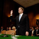 Brett Kavanaugh is sowrn-in at a Senate Judiciary Committee hearing on his nomination to be U. S. Circuit Judge for the Ninth Circuit.