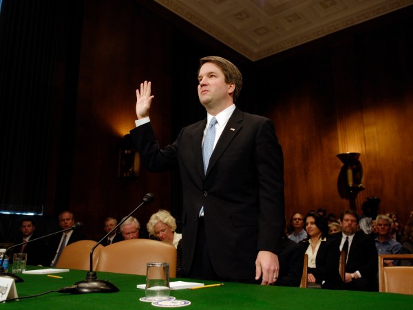 Brett Kavanaugh is sowrn-in at a Senate Judiciary Committee hearing on his nomination to be U. S. Circuit Judge for the Ninth Circuit.