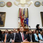 Deputy Assistant FBI Director Peter Strzok testifies before a joint committee hearing of the House Judiciary and Oversight and Government Reform committees in the Rayburn House Office Building on Capitol Hill July 12, 2018 in Washington, DC. While involved in the probe into Hillary ClintonÕs use of a private email server in 2016, Strzok exchanged text messages with FBI attorney Lisa Page that were critical of Trump. After learning about the messages, Mueller removed Strzok from his investigation into whether the Trump campaign colluded with Russia to win the 2016 presidential election.