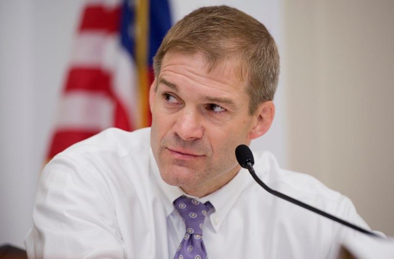 UNITED STATES - MAY 09:  Rep. Jim Jordan, R-Ohio, speaks at a forum in Rayburn called a Conversations with Conservatives to discuss issues including appropriations and the upcoming reconciliation package. (Photo By Tom Williams/CQ Roll Call)