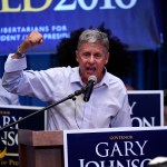 PARKER, COLORADO - OCTOBER 4: Governor Gary Johnson, Libertarian nominee for President, speaks to a packed audience inside the Great Hall at University of Colorado South Denver campus on October 4, 2016 Parker, Colorado. (Photo by Helen H. Richardson/The Denver Post)