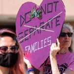 LOS ANGELES, July 2, 2018 -- People protest in front of a detention center of U.S. Immigration and Customs Enforcement in downtown Los Angeles, the United States, on July 2, 2018. Seventeen protesters were arrested when they rallied outside the detention center on Monday. (Xinhua/Zhao Hanrong)