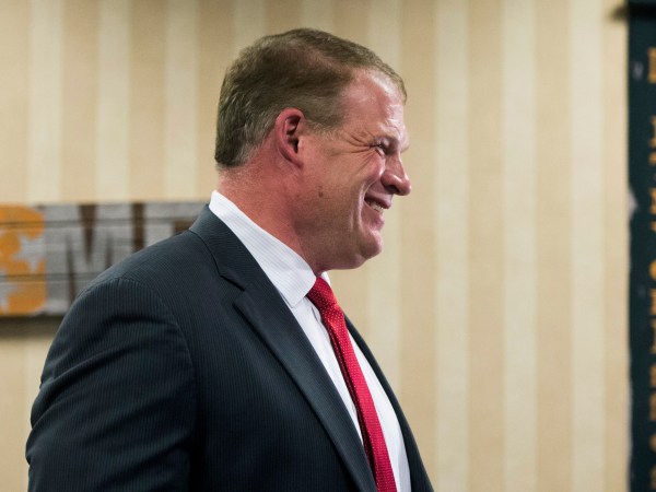 Glenn Jacobs reacts to early results predicting him Knox County Mayor at the Crowne Plaza on election day in Knox County Thursday, Aug. 2, 2018.
