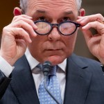 Environmental Protection Agency Administrator Scott Pruitt appears before a Senate Appropriations subcommittee on budget on Capitol Hill in Washington, Wednesday, May 16, 2018. Pruitt goes before a Senate panel Wednesday as he faces a growing number of federal ethics investigations over his lavish spending on travel and security. (AP Photo/Andrew Harnik)