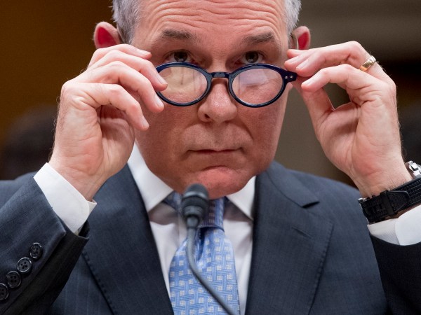 Environmental Protection Agency Administrator Scott Pruitt appears before a Senate Appropriations subcommittee on budget on Capitol Hill in Washington, Wednesday, May 16, 2018. Pruitt goes before a Senate panel Wednesday as he faces a growing number of federal ethics investigations over his lavish spending on travel and security. (AP Photo/Andrew Harnik)