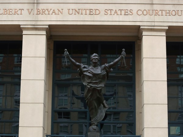 ALEXANDRIA, VA - JULY 23:  The Albert V. Bryan United States Courthouse where the trial of USA vs. Manafort will start on July 25th, on July 23, 2018 in Alexandria, Virginia.  (Photo by Mark Wilson/Getty Images)