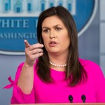 WASHINGTON, DC, UNITED STATES - 2018/07/23: Press briefing by White House Press Secretary Sarah Sanders (aka Sarah Huckabee Sanders) in the White House Press Briefing Room in the White House in Washington, DC. (Photo by Michael Brochstein/SOPA Images/LightRocket via Getty Images)