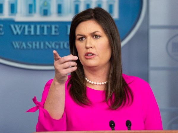 WASHINGTON, DC, UNITED STATES - 2018/07/23: Press briefing by White House Press Secretary Sarah Sanders (aka Sarah Huckabee Sanders) in the White House Press Briefing Room in the White House in Washington, DC. (Photo by Michael Brochstein/SOPA Images/LightRocket via Getty Images)