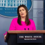 WASHINGTON, DC, UNITED STATES - 2018/07/23: Press briefing by White House Press Secretary Sarah Sanders (aka Sarah Huckabee Sanders) in the White House Press Briefing Room in the White House in Washington, DC. (Photo by Michael Brochstein/SOPA Images/LightRocket via Getty Images)