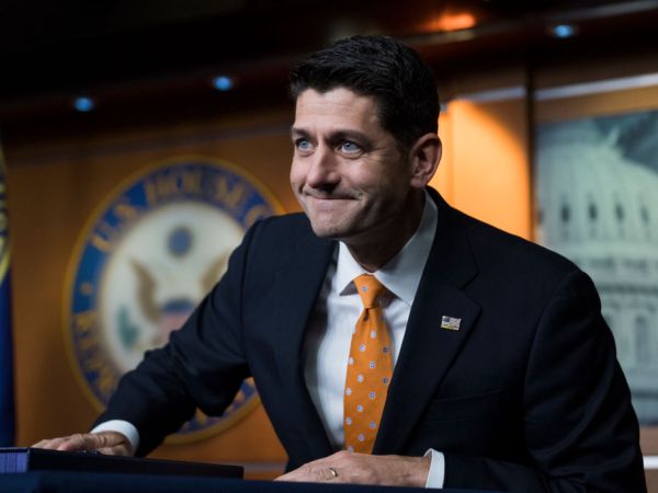 UNITED STATES - JULY 26: Speaker Paul Ryan, R-Wis., finishes signing Strengthening Career and Technical Education for the 21st Century Act during his last news conference before the House leaves for the August recess on July 26, 2018. (Photo By Tom Williams/CQ Roll Call)