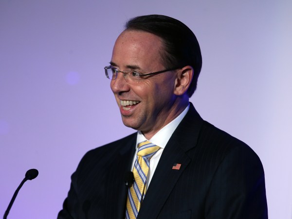 United States Deputy Attorney General Rod J. Rosenstein speaks at the ABA conference at the Hyatt Regency Chicago on Thursday, Aug. 2, 2018. (Terrence Antonio James/Chicago Tribune/TNS)