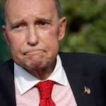 Director of the National Economic Council Larry Kudlow talks to journalists outside the White House West Wing August 16, 2018 in Washington, DC. Kudlow confirmed that trade talks with China will resume later this month and that the U.S. is close to a trade deal with Mexico.