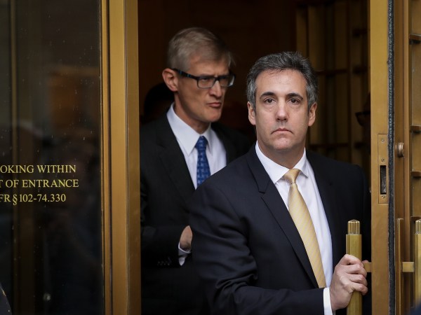 NEW YORK, NY - AUGUST 21: Michael Cohen, President Donald Trump's former personal attorney and fixer, exits federal court, August 21, 2018 in New York City. Cohen reached a plea agreement with prosecutors involving charges of bank fraud, tax fraud and campaign finance violations. (Photo by Drew Angerer/Getty Images)