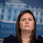 WASHINGTON, DC - AUGUST 22:  White House Press Secretary Sarah Huckabee Sanders conducts a news conference in the Brady Press Briefing Room at the White House August 22, 2018 in Washington, DC. On Tuesday President Donald Trump's former lawyer and fixer Michael Cohen addmitted in court that Mr. Trump directed him to break campaign finance laws by paying off two women who said they had sexual relationships with Mr. Trump at the same time that TrumpÕs former campaign chairman Paul Manafort was found guilty of eight counts of tax and bank fraud.  (Photo by Chip Somodevilla/Getty Images) *** Local Caption *** Sarah Huckabee Sanders