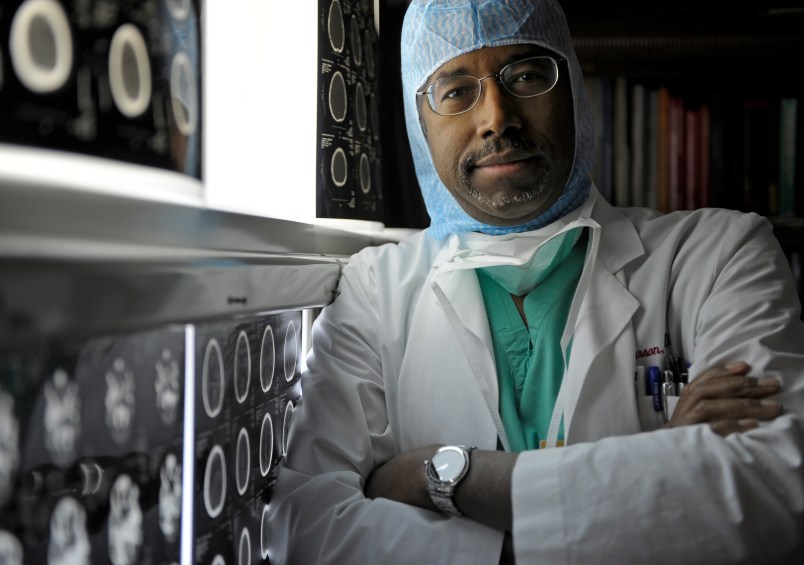 BALTIMORE, MD - JANUARY 24:Benjamin S. Carson, Sr., M.D., a pediatric neurosurgeon, poses for a portrait at Johns Hopkins Hospital on January 24, 2012 in Baltimore, Md. (Photo by Ricky Carioti/The Washington Post)