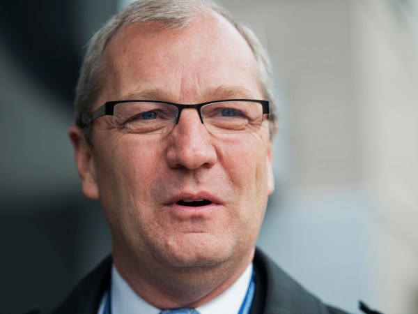 UNITED STATES - NOVEMBER 13:  Rep.-elect Eric Cramer, R-N.D., speaks to the media outside of the Capitol Hill Hotel in SE, where members-elect were checking in for new member orientation. (Photo By Tom Williams/CQ Roll Call)