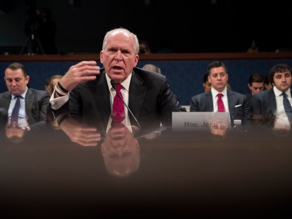 WASHINGTON, DC - MAY 23: Former Director of the U.S. Central Intelligence Agency (CIA) John Brennan testifies before the House Permanent Select Committee on Intelligence on Capitol Hill, May 23, 2017 in Washington, DC. Brennan is discussing the extent of Russia's meddling in the 2016 U.S. presidential election and possible ties to the campaign of President Donald Trump. (Photo by Drew Angerer/Getty Images)