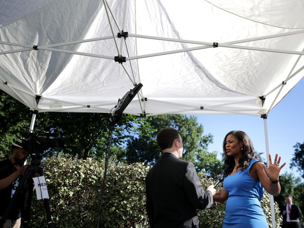 July 25, 2017 in Washington, DC. Conservative media outlets were invited to set up temporary studios on the north side of the West Wing so to interview White House officials and members of President Donald Trump's cabinet.