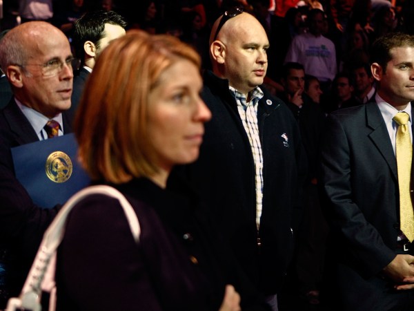 Republican presidential nominee Sen. John McCain (R-AZ) holds a campaign rally with Calfornia Governor Arnold Schwarzenegger at Nationwide Arena October 31, 2008 in Columbus, Ohio. With less than a week before the U.S. presidential election, McCain launched a two-day bus tour of the swing state of Ohio, where some polls show his opponent, Democratic presidential nominee Sen. Barack Obama (D-IL) leading by nine points.