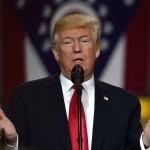 RICHFIELD, OHIO - MARCH 29:  U.S. President Donald Trump speaks to a crowd gathered at the Local 18 Richfield Facility of the Operating Engineers Apprentice and Training, a union and apprentice training center specializing in the repair and operation of heavy equipment on March 29, 2018 in Richfield, Ohio. President Trump's remarks centered upon infrastructure investment in the economy and labor statistics.  (Photo by Jeff Swensen/Getty Images)