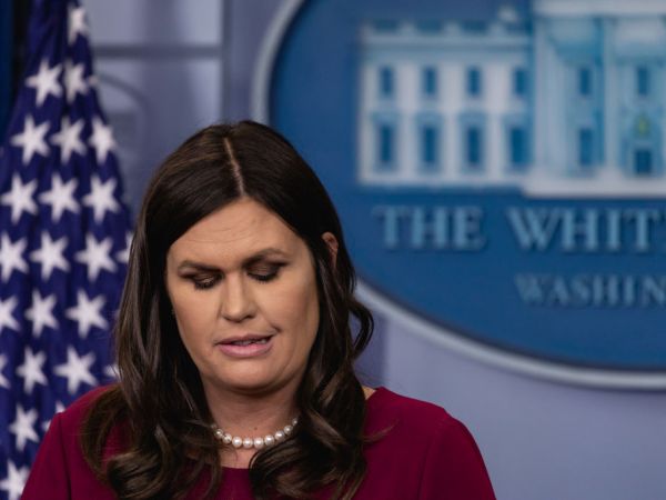 White House Press Secretary Sarah Huckabee Sanders delivers an on-camera press briefing in the James S. Brady Press Briefing Room of the White House, on Tuesday, April 10, 2018.  (Photo by Cheriss May/NurPhoto)