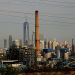 JERSEY CITY, NJ - MAY 10: The world trade center building is seen on the background of the Hudson Generating Station in Jersey City, New Jersey on May 10 2018. The U.S. Environmental Protection Agency (EPA) is opposing to the effort to repeal the historic climate change protection rule for power plants made by former President Barack Obama, Environmental Defense groups, are fighting back against the Trump administrationÕs request to delay the litigation over the Environmental Protection AgencyÕs (EPA) Clean Power Plan for another 60 days. (Photo by Kena Betancur/VIEWpress/Corbis via Getty Images)