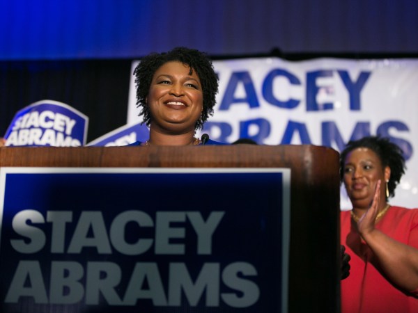 ATLANTA, GA - MAY 22:  Georgia Democratic Gubernatorial candidate Stacey Abrams takes the stage to declare victory in the primary during an election night event on May 22, 2018 in Atlanta, Georgia.  If elected, Abrams would become the first African American female governor in the nation.  (Photo by Jessica McGowan/Getty Images)