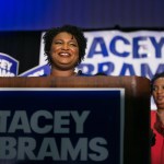 ATLANTA, GA - MAY 22:  Georgia Democratic Gubernatorial candidate Stacey Abrams takes the stage to declare victory in the primary during an election night event on May 22, 2018 in Atlanta, Georgia.  If elected, Abrams would become the first African American female governor in the nation.  (Photo by Jessica McGowan/Getty Images)