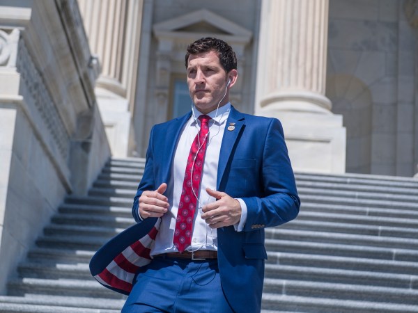 UNITED STATES - MAY 24: Rep. Scott Taylor, R-Va., leaves the Capitol after the last votes in the House before the Memorial Day recess on May 24, 2018. (Photo By Tom Williams/CQ Roll Call)