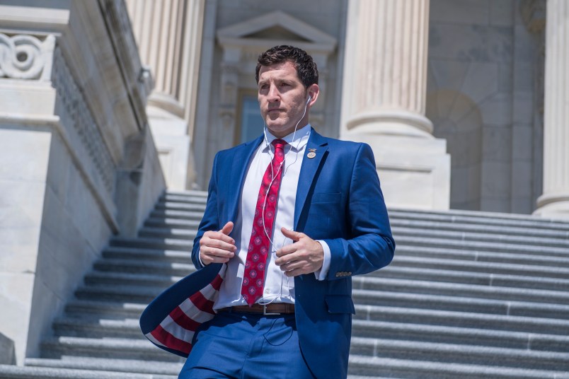 UNITED STATES - MAY 24: Rep. Scott Taylor, R-Va., leaves the Capitol after the last votes in the House before the Memorial Day recess on May 24, 2018. (Photo By Tom Williams/CQ Roll Call)