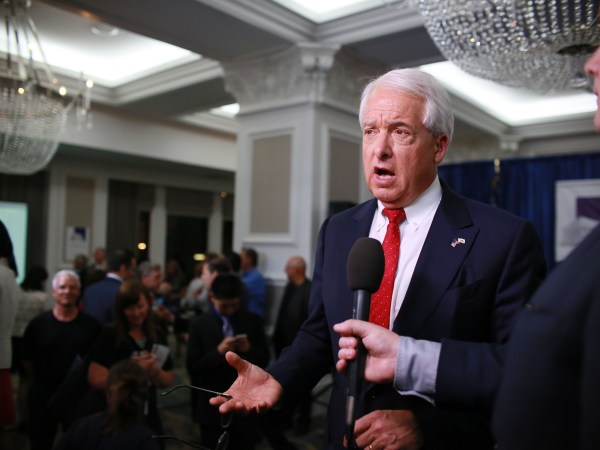 SAN DIEGO, CA-MAY 5: California GOP Gubernatorial Candidate John Cox speaks during an election eve party at the U.S. Grant Hotel in San Diego, California on Tuesday, June 5, 2018.  Cox, a businessman from Rancho Santa Fe, CA, is the leading Republican candidate for Governor of California(Photo by Sandy Huffaker/Getty Images)