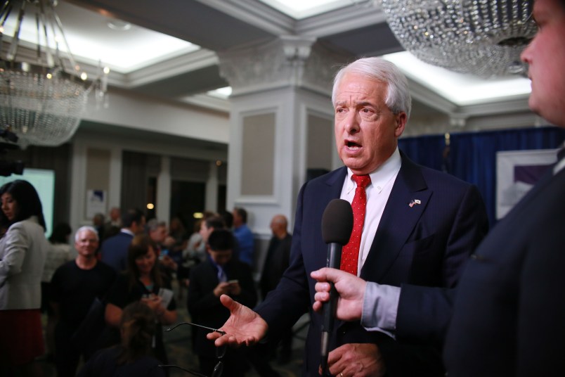 SAN DIEGO, CA-MAY 5: California GOP Gubernatorial Candidate John Cox speaks during an election eve party at the U.S. Grant Hotel in San Diego, California on Tuesday, June 5, 2018.  Cox, a businessman from Rancho Santa Fe, CA, is the leading Republican candidate for Governor of California(Photo by Sandy Huffaker/Getty Images)