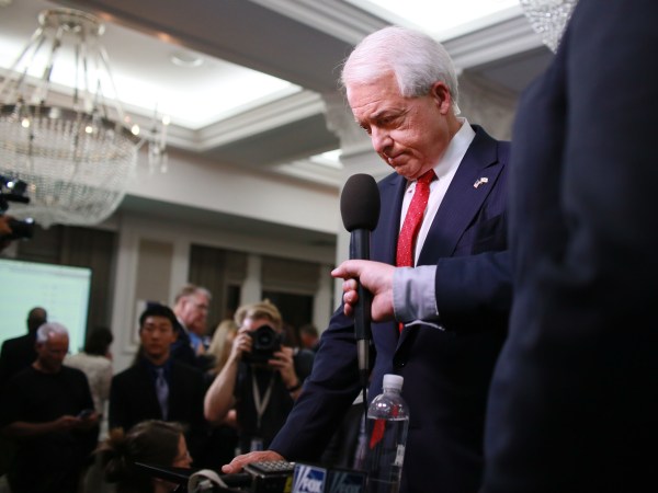 SAN DIEGO, CA-MAY 5: California GOP Gubernatorial Candidate John Cox gives an interview during an election eve party at the U.S. Grant Hotel in San Diego, California on Tuesday, June 5, 2018.  Cox, a businessman from Rancho Santa Fe, CA, is the leading Republican candidate for Governor of California(Photo by Sandy Huffaker/Getty Images)