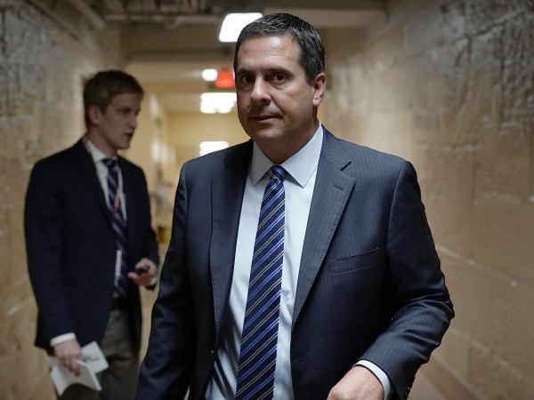 WASHINGTON, DC - JUNE 07:  U.S. Rep. Devin Nunes (R-CA), Chairman of House Select Committee on Intelligence, leaves after a House Republican Conference meeting June 7, 2018 on Capitol in Washington, DC. House GOPs gathered for a conference meeting to discuss immigration.  (Photo by Alex Wong/Getty Images)