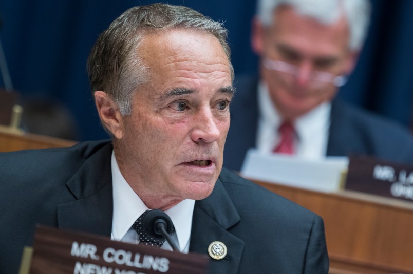 UNITED STATES - JUNE 13: Rep. Chris Collins, R-N.Y., attends a House Energy and Commerce Communications and Technology Subcommittee markup in Rayburn Building on June 13, 2018. (Photo By Tom Williams/CQ Roll Call)