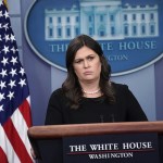 WASHINGTON, DC - JUNE 14:  White House Press Secretary Sarah Sanders conducts a White House daily news briefing at the James Brady Press Briefing Room of the White House June 14, 2018 in Washington, DC.  (Photo by Alex Wong/Getty Images)