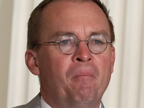 WASHINGTON, DC - JUNE 18:  Director of the Office of Management and Budget Mick Mulvaney listens during a meeting of the National Space Council at the East Room of the White House June 18, 2018 in Washington, DC. President Donald Trump signed an executive order to establish the Space Force, an independent and co-equal military branch, as the sixth branch of the U.S. armed forces.  (Photo by Alex Wong/Getty Images)