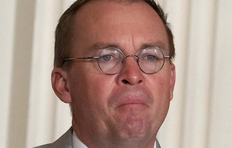 WASHINGTON, DC - JUNE 18:  Director of the Office of Management and Budget Mick Mulvaney listens during a meeting of the National Space Council at the East Room of the White House June 18, 2018 in Washington, DC. President Donald Trump signed an executive order to establish the Space Force, an independent and co-equal military branch, as the sixth branch of the U.S. armed forces.  (Photo by Alex Wong/Getty Images)
