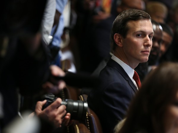WASHINGTON, DC - AUGUST 01: (AFP OUT) Senior Advisor to U.S. President Donald Trump, Jared Kushner attends a meeting with inner city pastors in the Cabinet Room of the White House on August 1, 2018 in Washington, DC. (Photo by Oliver Contreras - Pool/Getty Images)