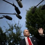 Director of the National Economic Council Larry Kudlow talks to journalists outside the White House West Wing August 16, 2018 in Washington, DC. Kudlow confirmed that trade talks with China will resume later this month and that the U.S. is close to a trade deal with Mexico.