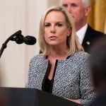 WASHINGTON, DC, UNITED STATES - 2018/08/20: Kirstjen Nielsen, Secretary of Homeland Security, at the Salute to Heroes of the Immigration and Customs Enforcement and Customs and Border Protection in the East Room of the White House on August 20, 2018. (Photo by Michael Brochstein/SOPA Images/LightRocket via Getty Images)
