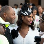 DETROIT, MI - AUGUST 31: Reality TV star Amorosa speaks with people after attending soul music icon Aretha Franklin's funeral at Greater Grace Temple  August 31, 2018 in Detroit, Michigan. Dozens of musicians and dignitaries either spoke or performed at the singer's funeral, including former President Bill Clinton, Stevie Wonder, Faith Hill, Ariana Grande, Chaka Khan, Smokey Robinson, Jennifer Hudson, and Cicely Tyson. (Photo by Bill Pugliano/Getty Images)