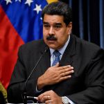 Venezuelan President Nicolas Maduro gives a press conference to the international media following his recent trip to China, at Miraflores Presidential Palace in Caracas, on September 18, 2018. (Photo by Federico PARRA / AFP)        (Photo credit should read FEDERICO PARRA/AFP/Getty Images)
